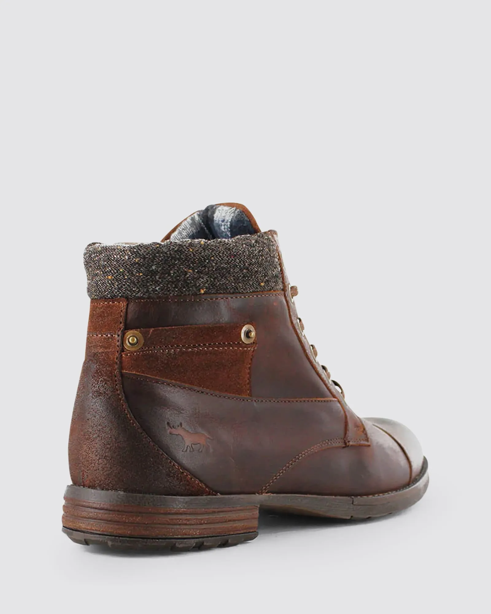 AIREYS LACE UP BOOTS RUST LEATHER