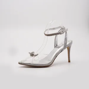 Ardene Rhinestone Embellished Bow Knot Stilettos