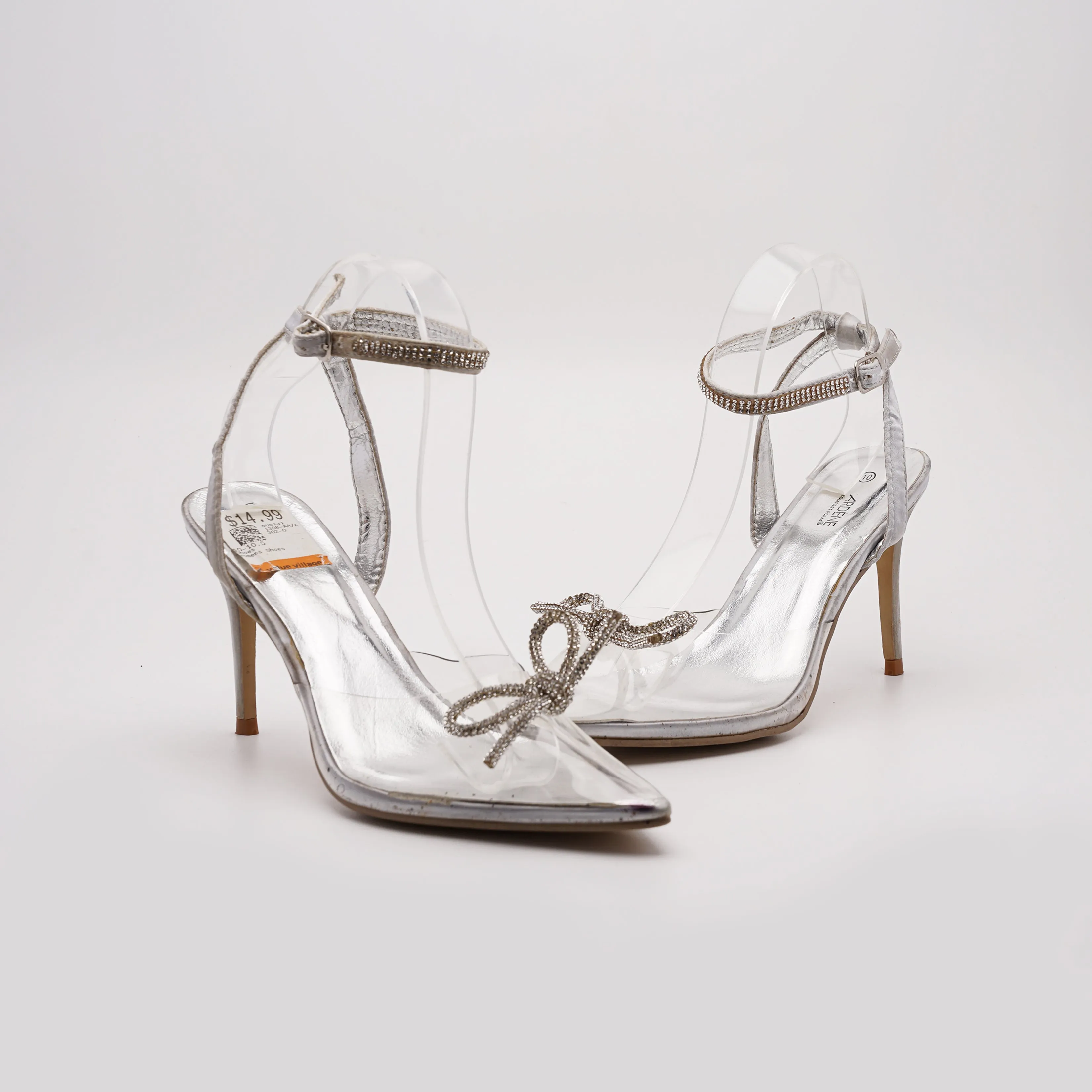 Ardene Rhinestone Embellished Bow Knot Stilettos