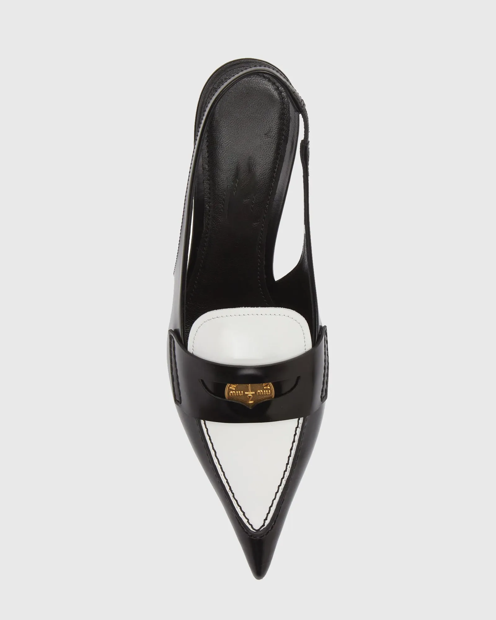 Atena Coins Leather Slingback Kitten Heels
