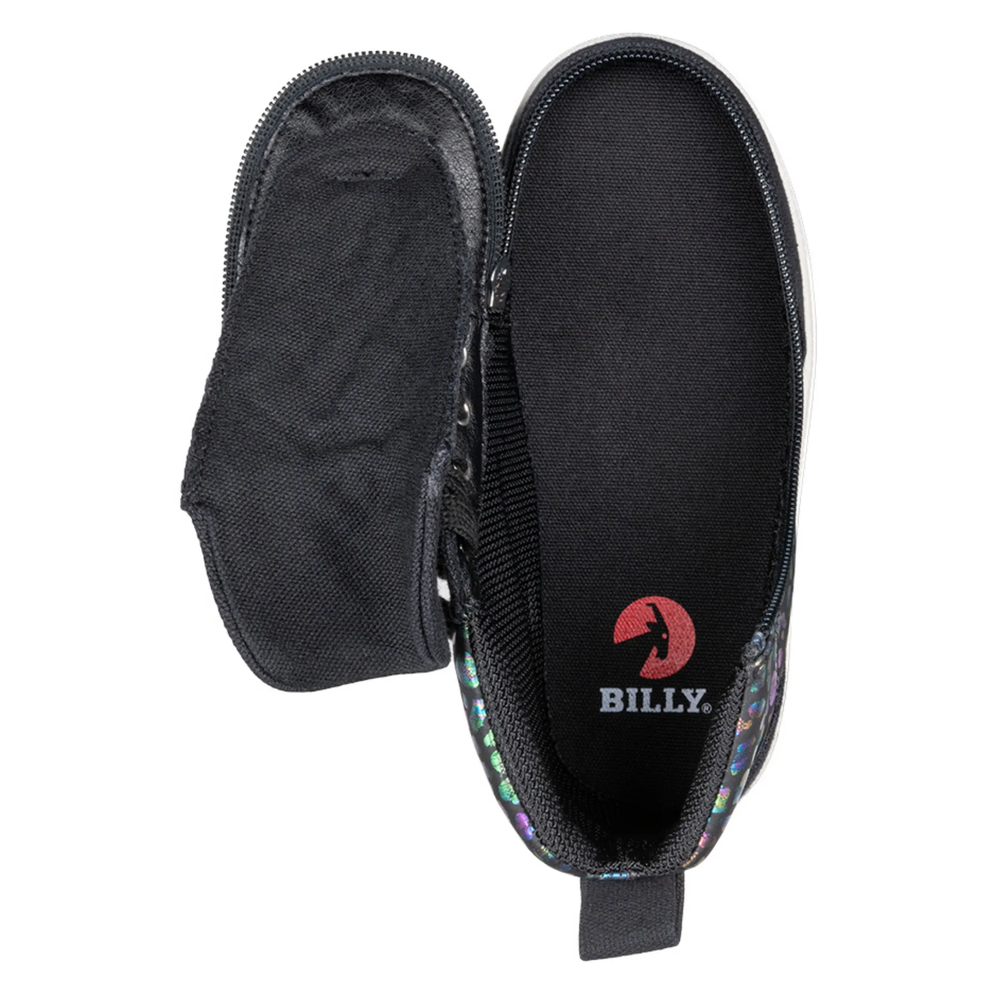 Billy Footwear (Kids) - High Top D|R II Black Leopard Canvas Shoes