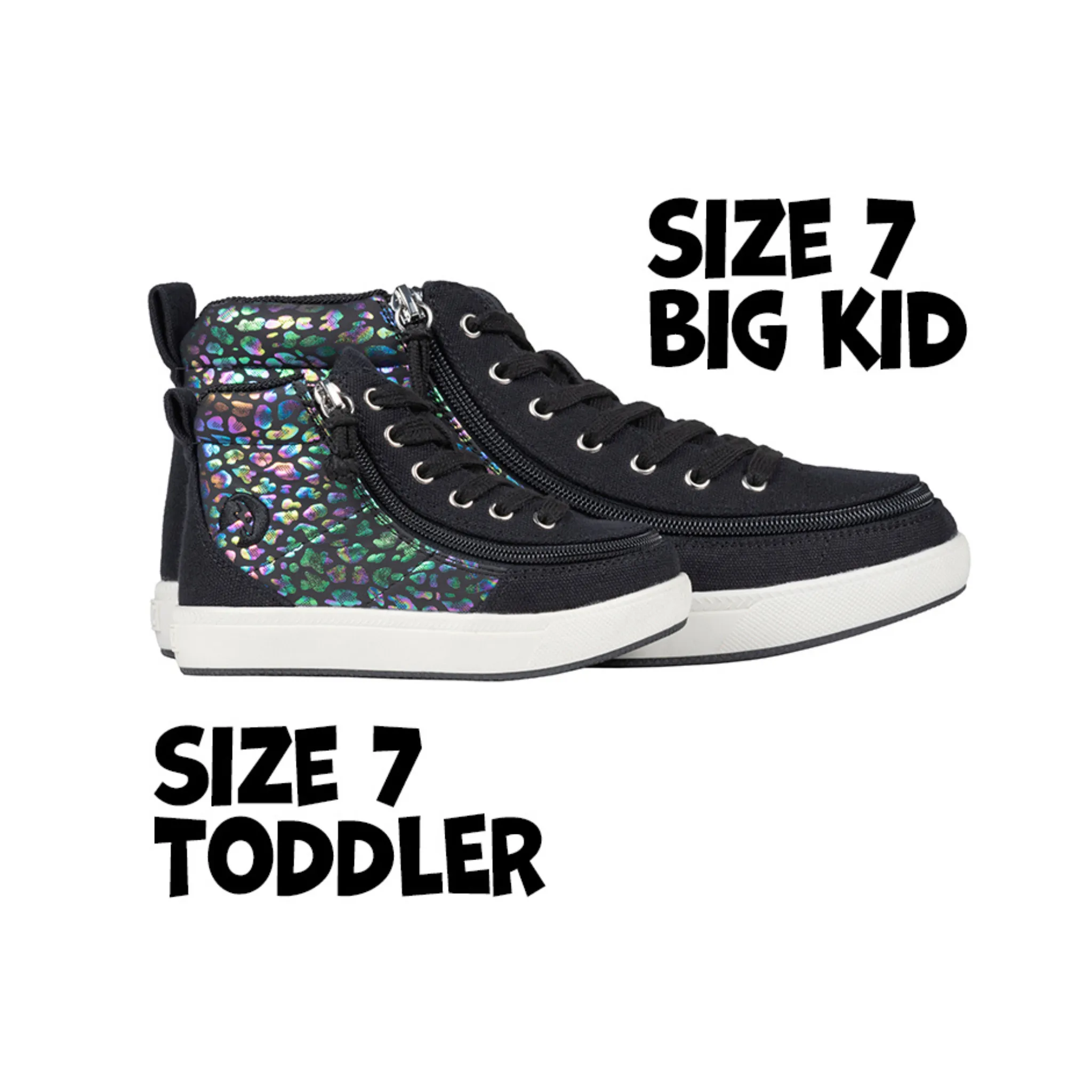 Billy Footwear (Toddlers) DR II Fit - High Top DR II Black Leopard Canvas Shoes