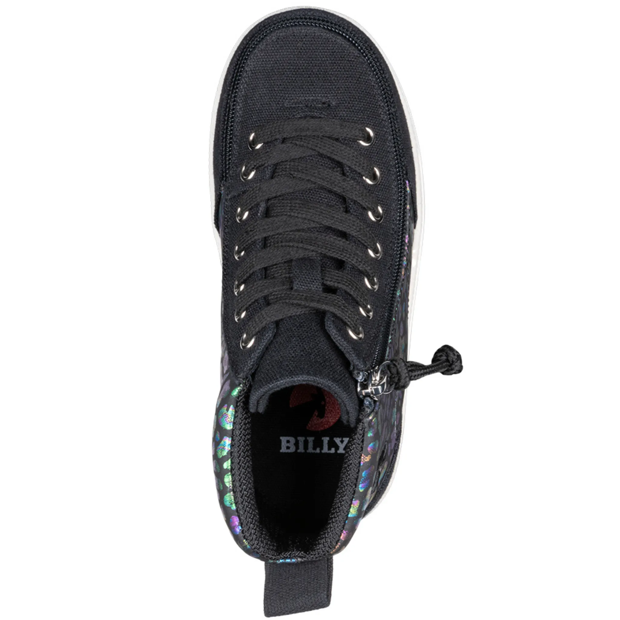 Billy Footwear (Toddlers) DR II Fit - High Top DR II Black Leopard Canvas Shoes