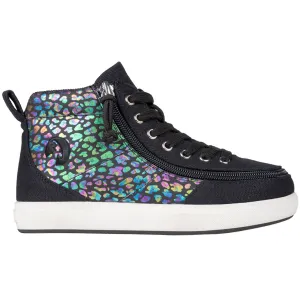 Billy Footwear (Toddlers) DR II Fit - High Top DR II Black Leopard Canvas Shoes