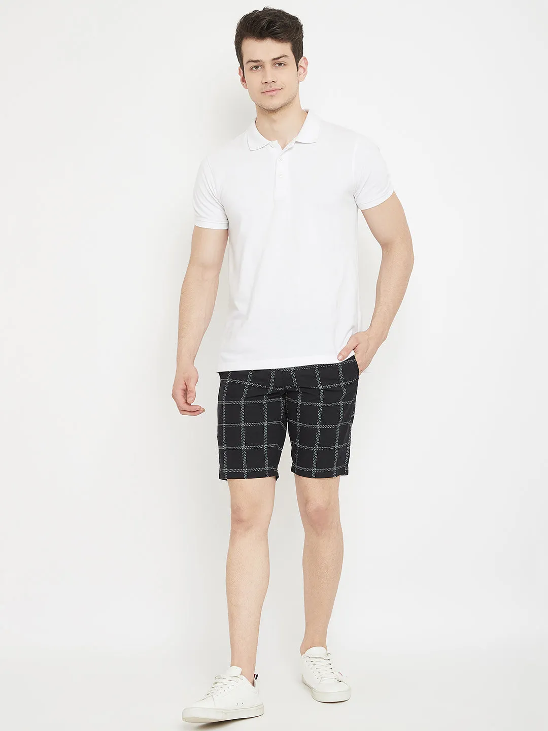 Black Checked shorts