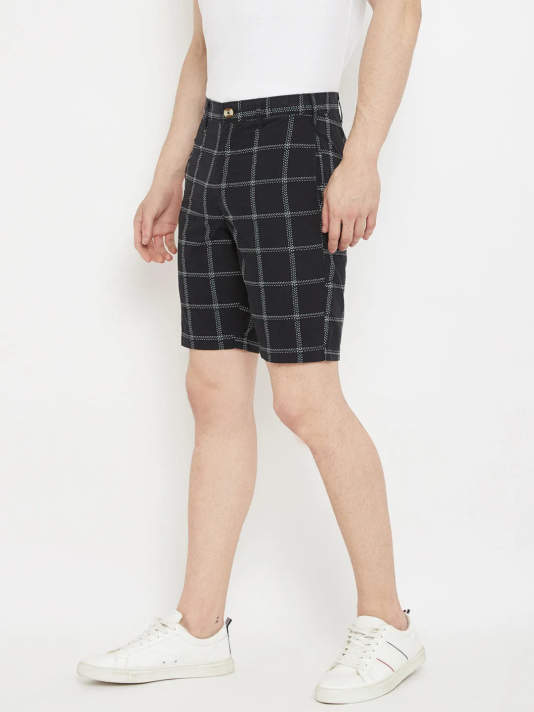 Black Checked shorts