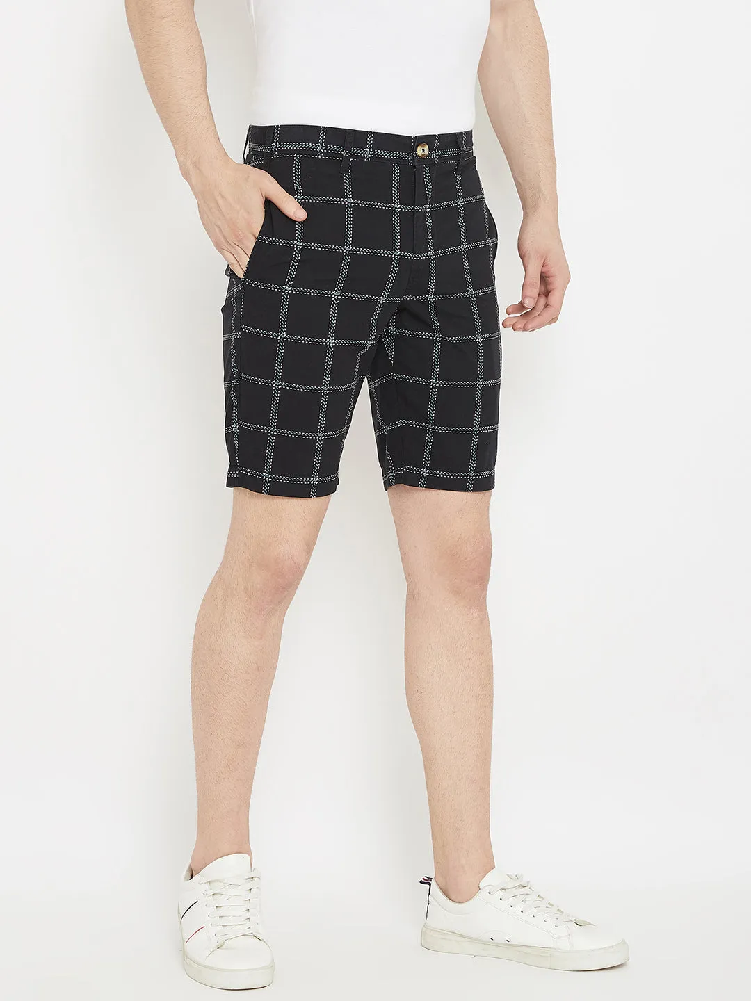 Black Checked shorts