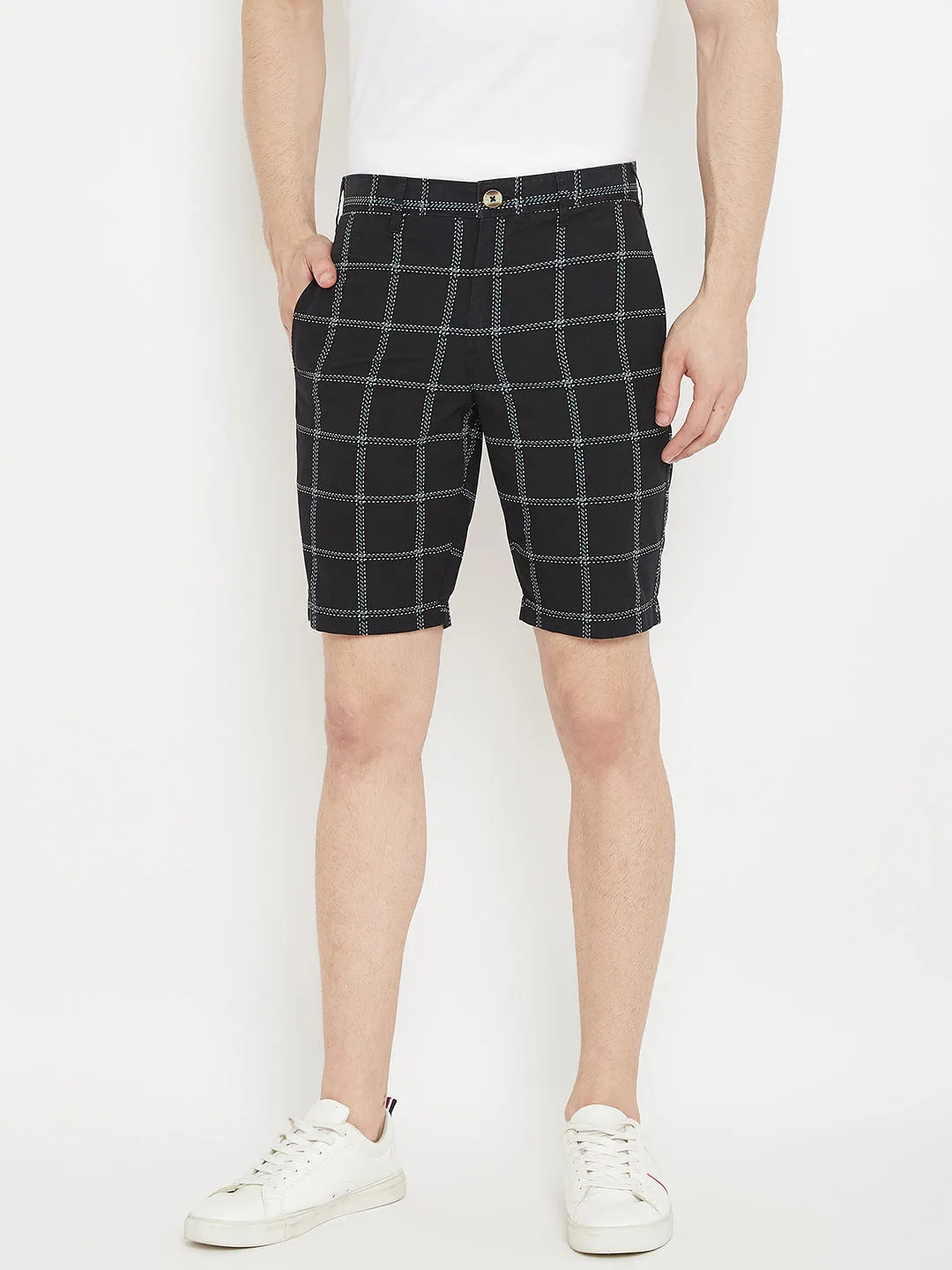 Black Checked shorts