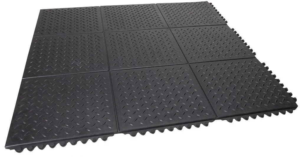 Checker Top Rubber Interlocking Floor Mat