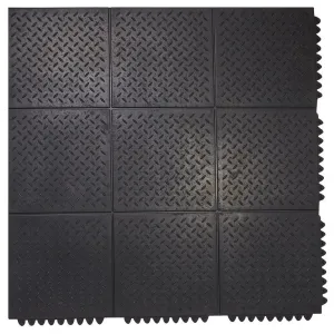 Checker Top Rubber Interlocking Floor Mat