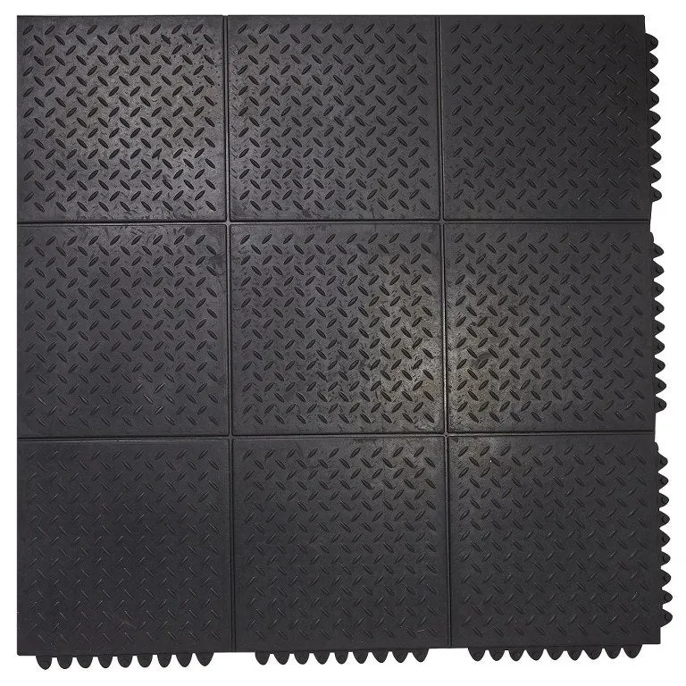 Checker Top Rubber Interlocking Floor Mat
