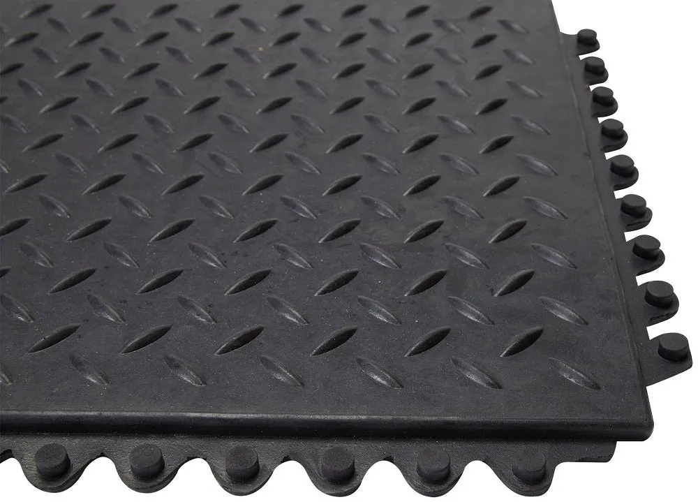 Checker Top Rubber Interlocking Floor Mat