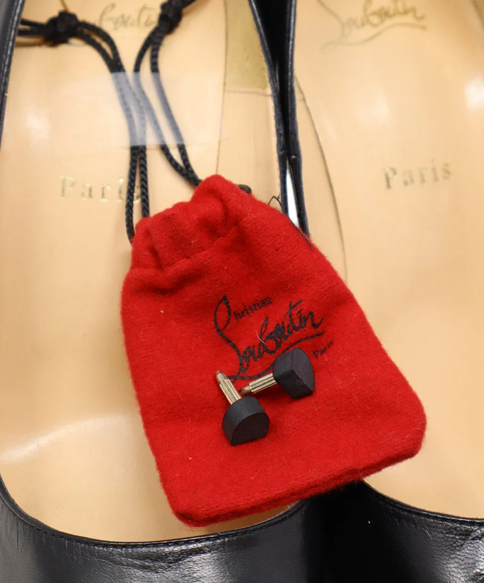 Christian Louboutin Black Leather Heels sz 9.5