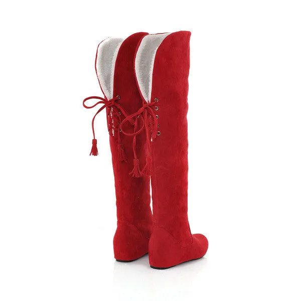 Classical Flat Thick Fur Snow Knee-High Increased Boots