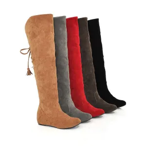 Classical Flat Thick Fur Snow Knee-High Increased Boots