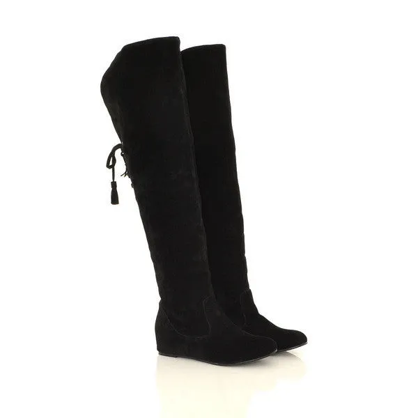 Classical Flat Thick Fur Snow Knee-High Increased Boots