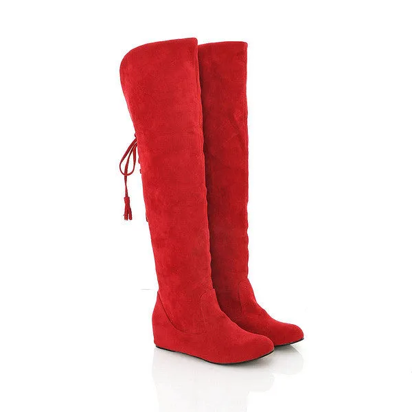 Classical Flat Thick Fur Snow Knee-High Increased Boots
