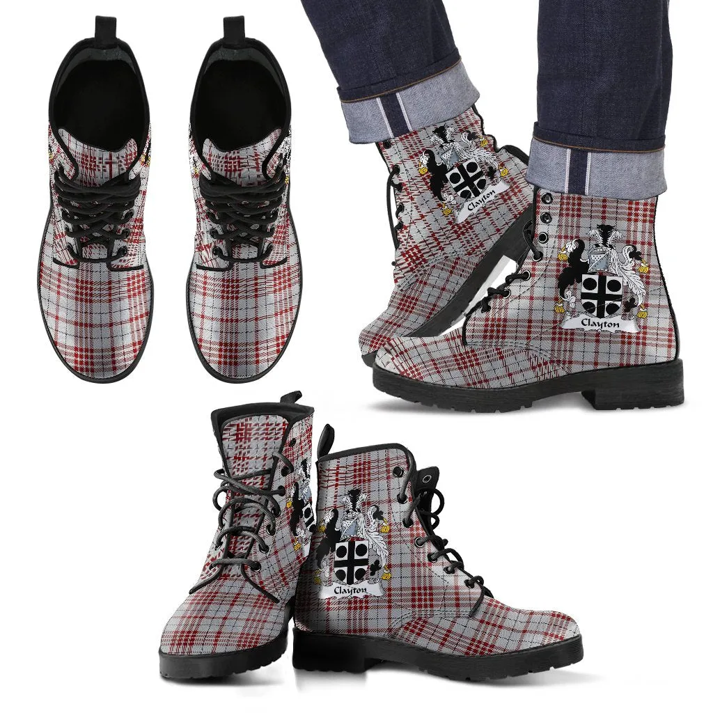 Clayton Tartan Clan Badge Leather Boots