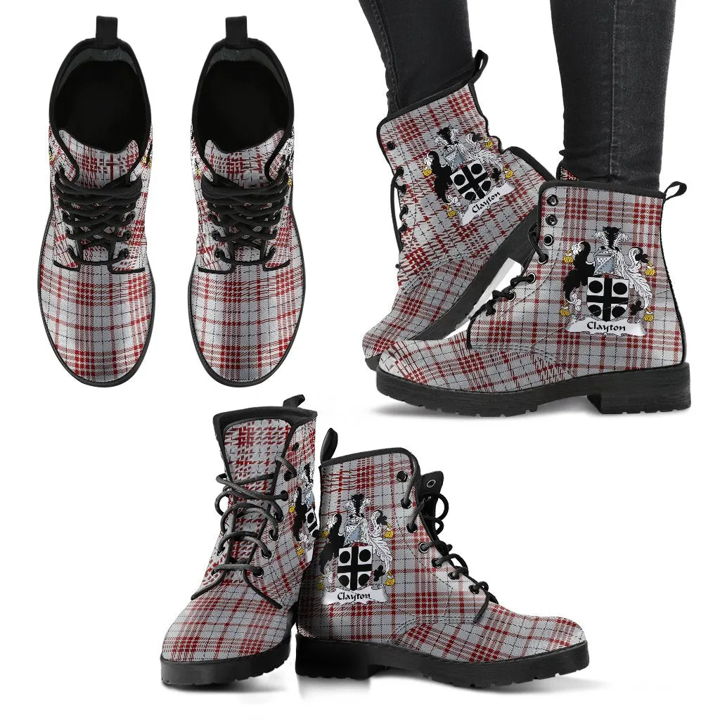 Clayton Tartan Clan Badge Leather Boots