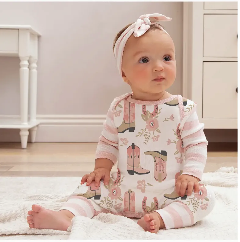 Cowgirl Boots Bamboo Romper