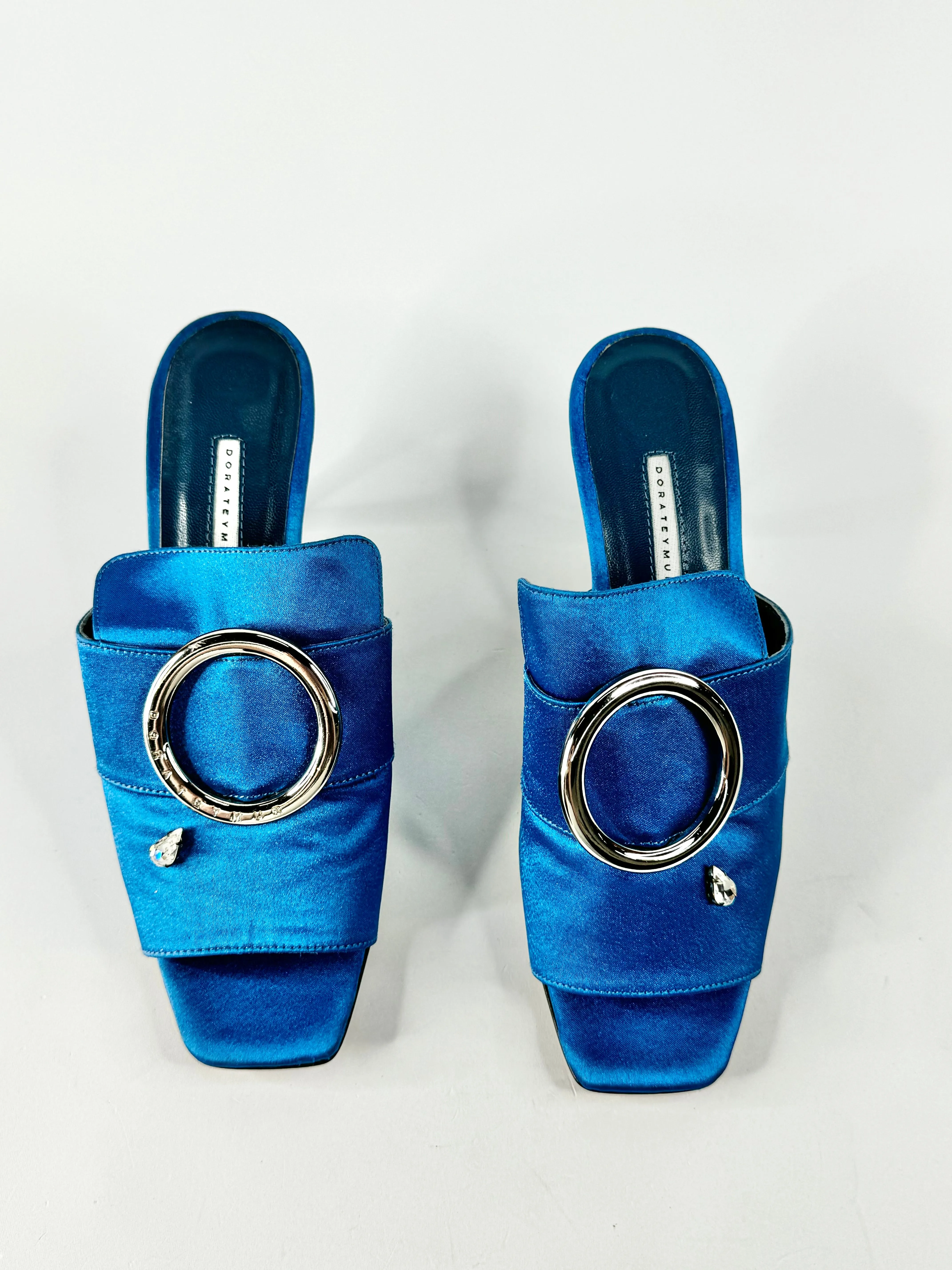 Dorotey Mur Cerulean Blue 'Galaxy Slides' Mules - EU39