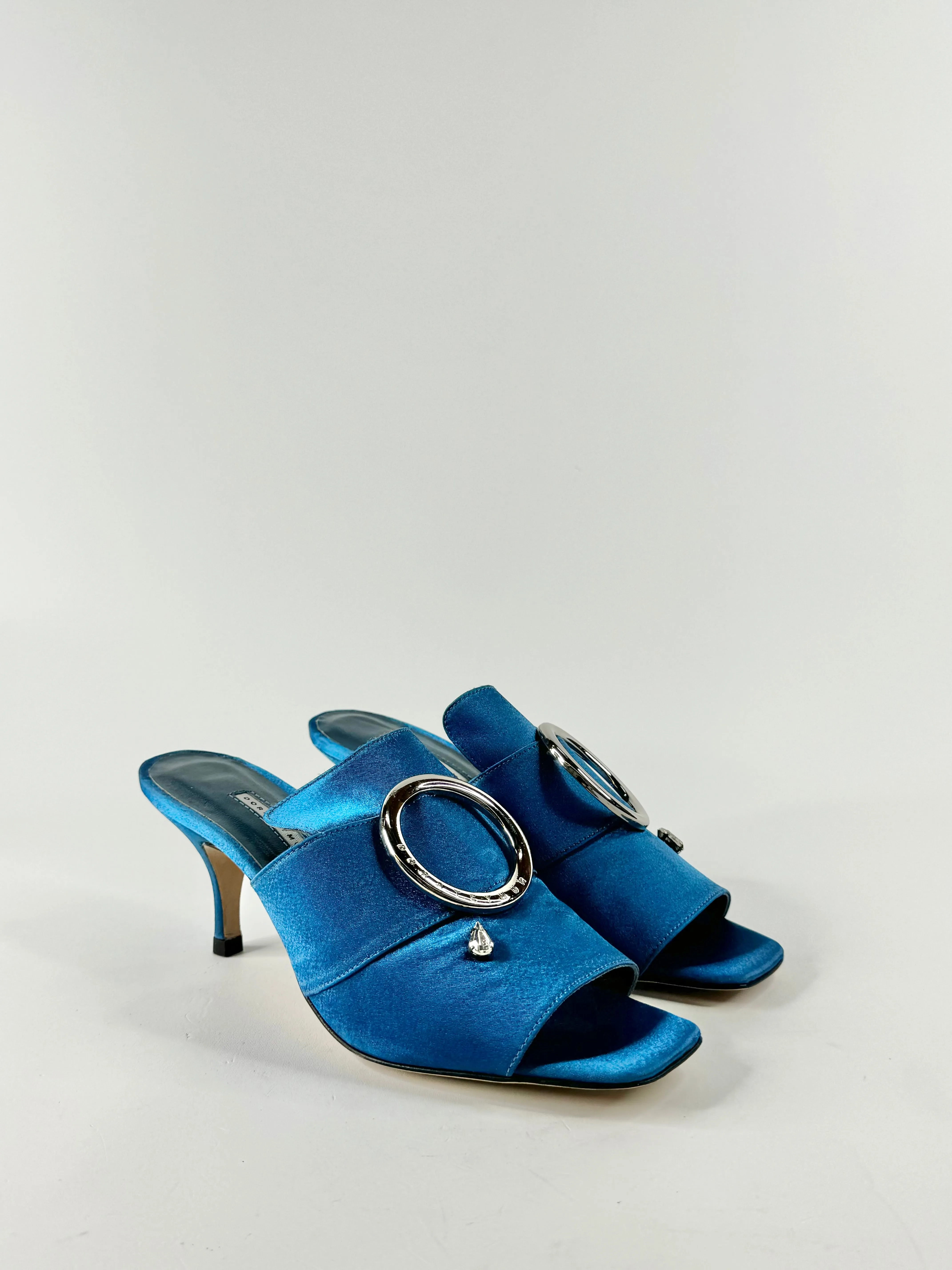 Dorotey Mur Cerulean Blue 'Galaxy Slides' Mules - EU39