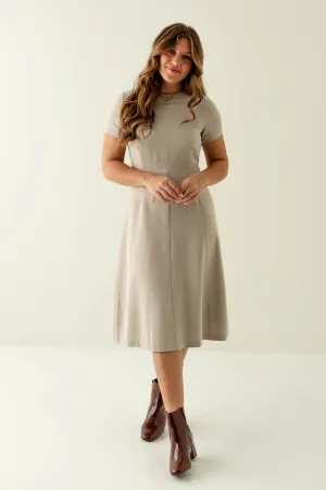 'Eleanor' Classic Herringbone Midi Dress