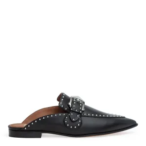 Elegant 10 black stud mules