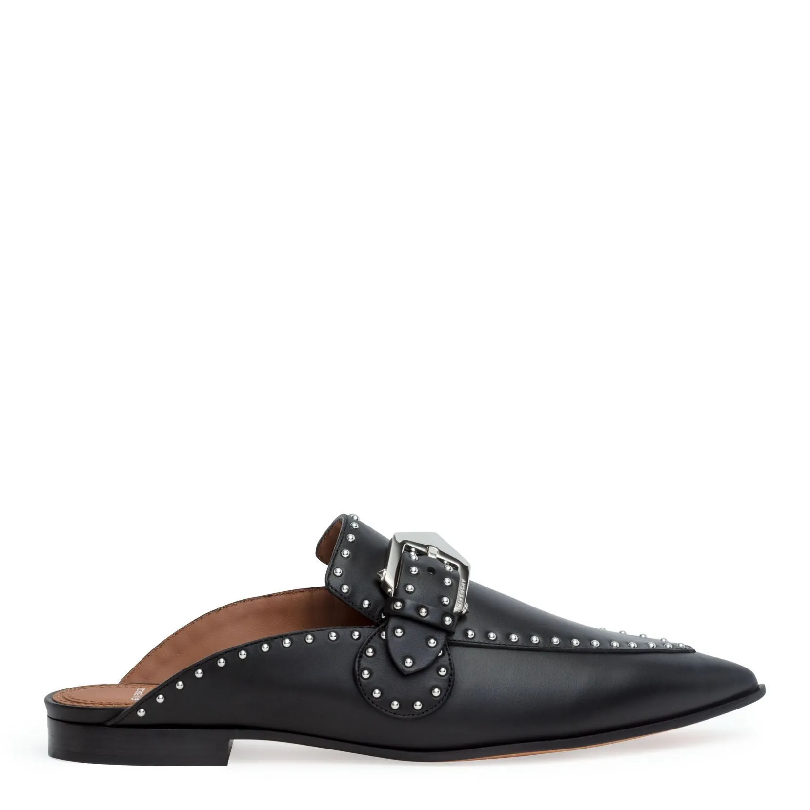 Elegant 10 black stud mules