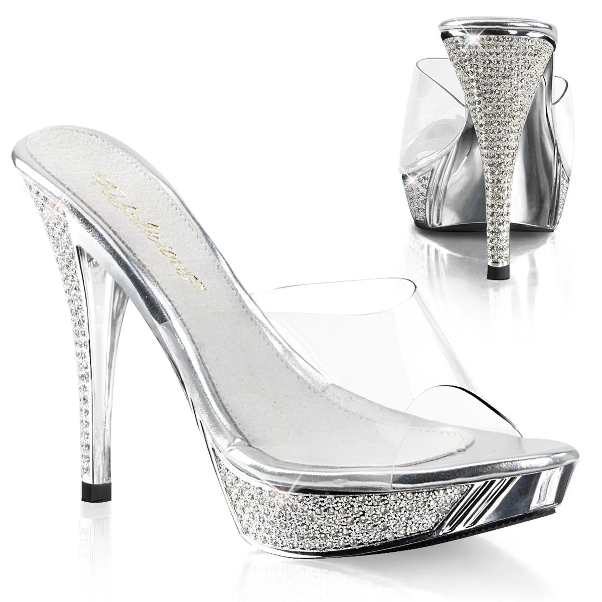 Fabulicious Elegant 401 Womens 4 1/2" Heel, Bikini Posing Competition Slip-On Mules
