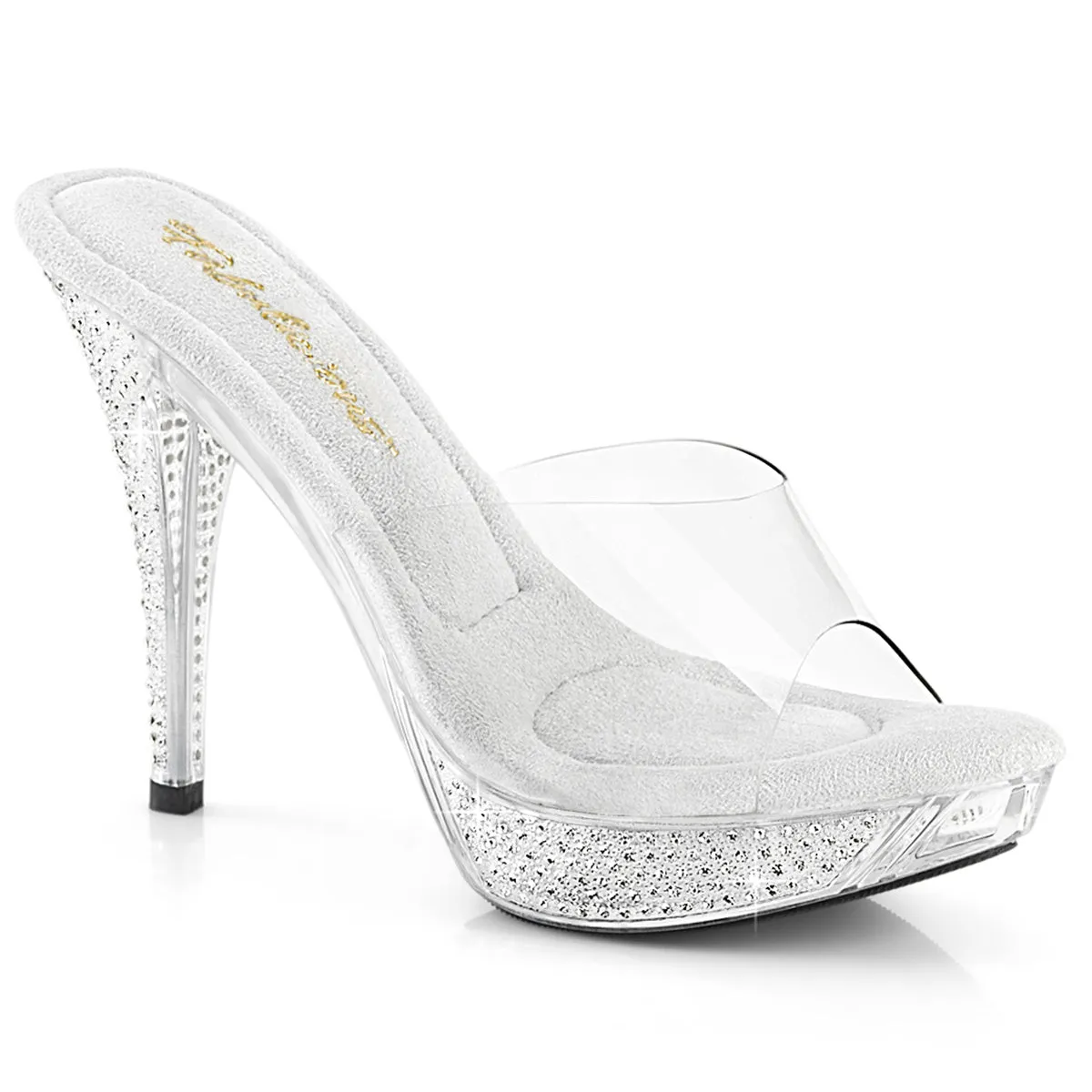 Fabulicious Elegant 401 Womens 4 1/2" Heel, Bikini Posing Competition Slip-On Mules