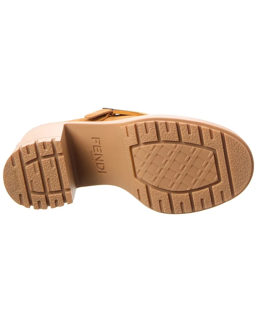 FENDI Feel Suede & Shearling Mule
