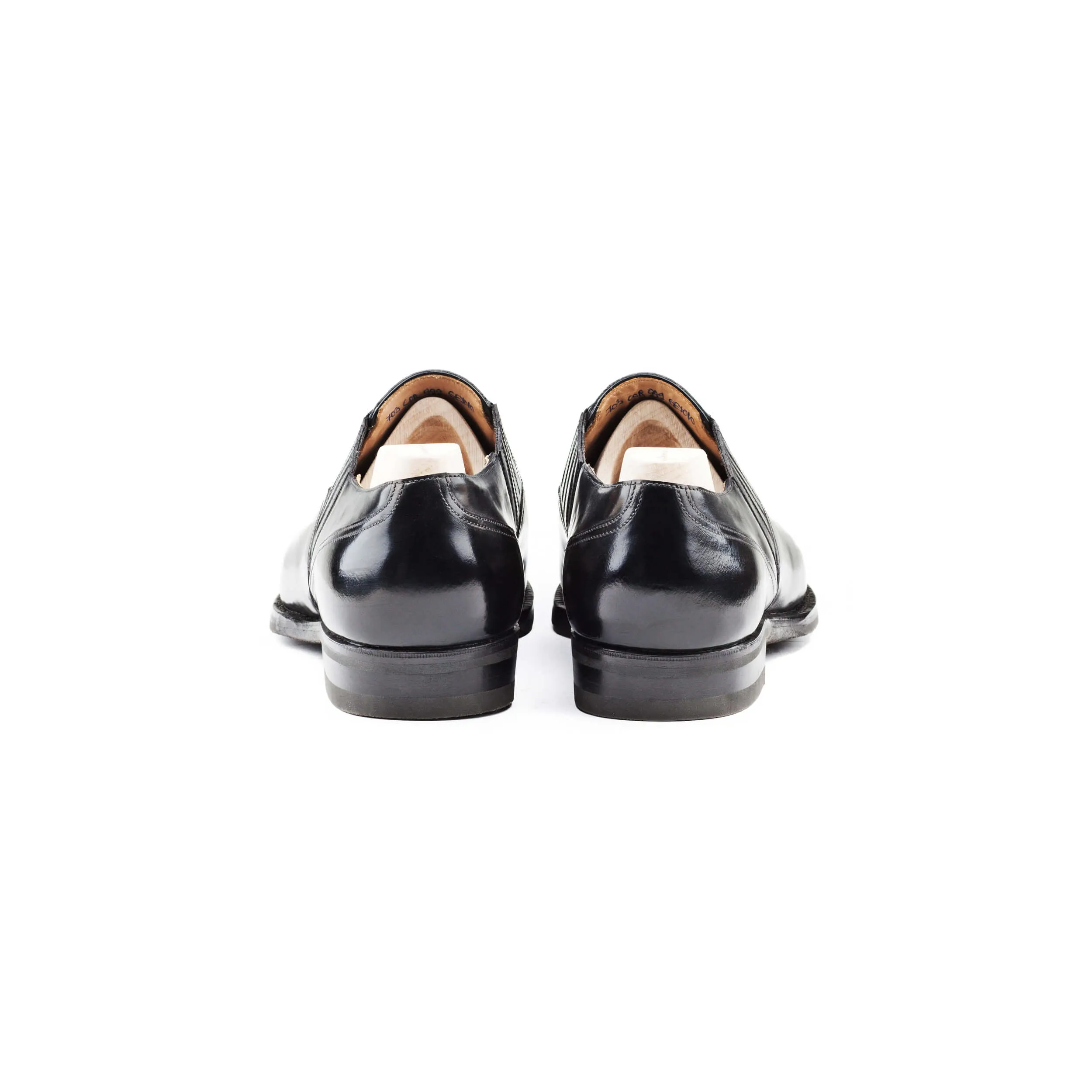 Height Increasing Goodyear Welted Braga Black Leather Oxford With Violin Leather Sole