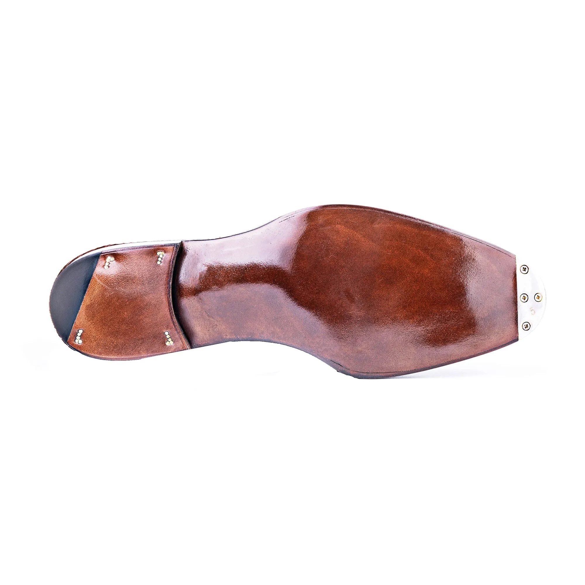Height Increasing Goodyear Welted Braga Black Leather Oxford With Violin Leather Sole