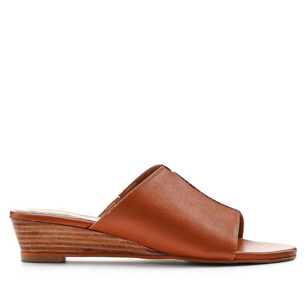 Jocelyn Leather Wedge-Heel Mules - JOCELYN / 327 083