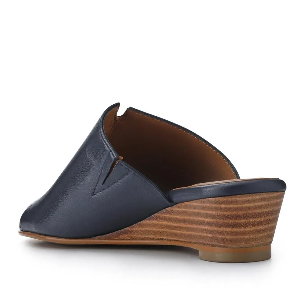 Jocelyn Leather Wedge-Heel Mules - JOCELYN / 327 083