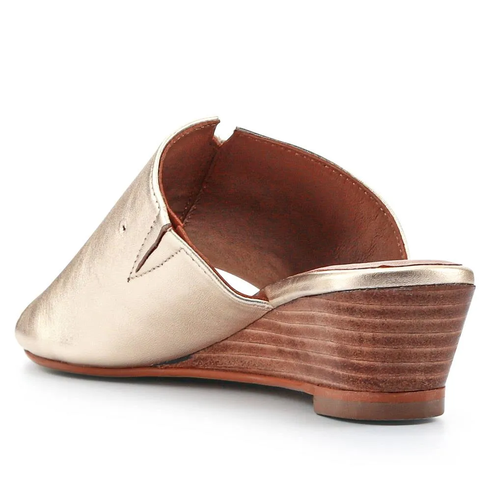 Jocelyn Leather Wedge-Heel Mules - JOCELYN / 327 083