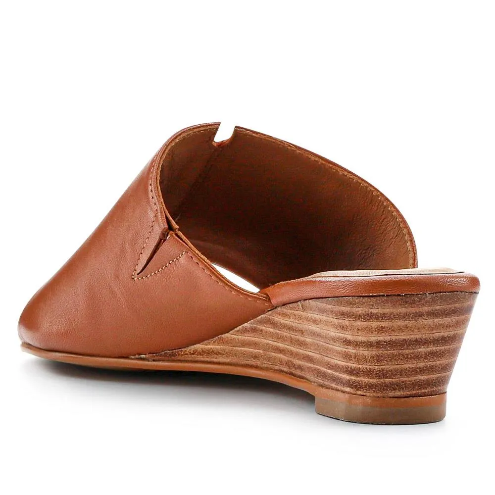 Jocelyn Leather Wedge-Heel Mules - JOCELYN / 327 083