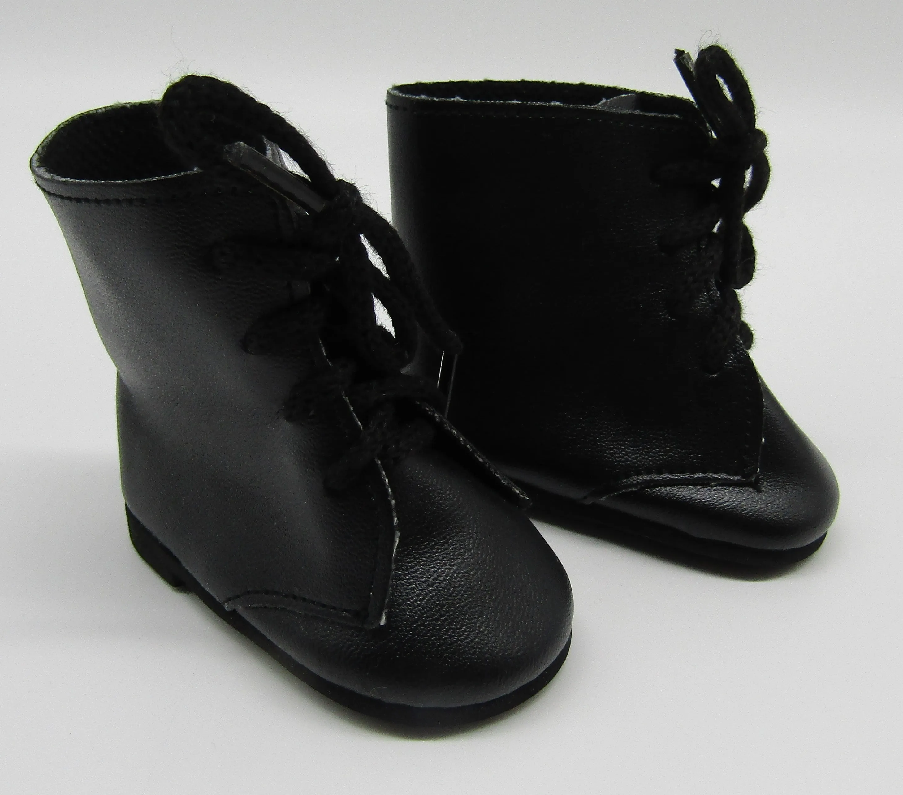 Lace-up High-Top Prairie Boots 18 inch Doll: Black