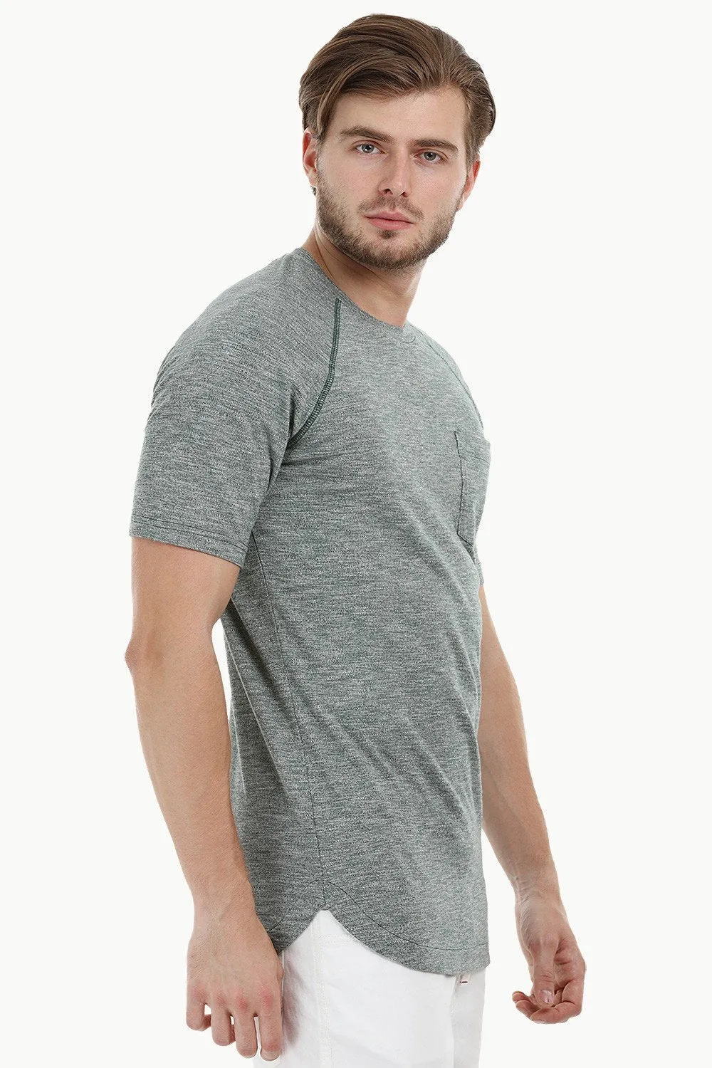 Long Heather Green T-Shirt