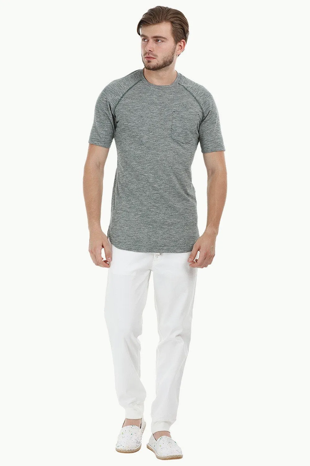 Long Heather Green T-Shirt