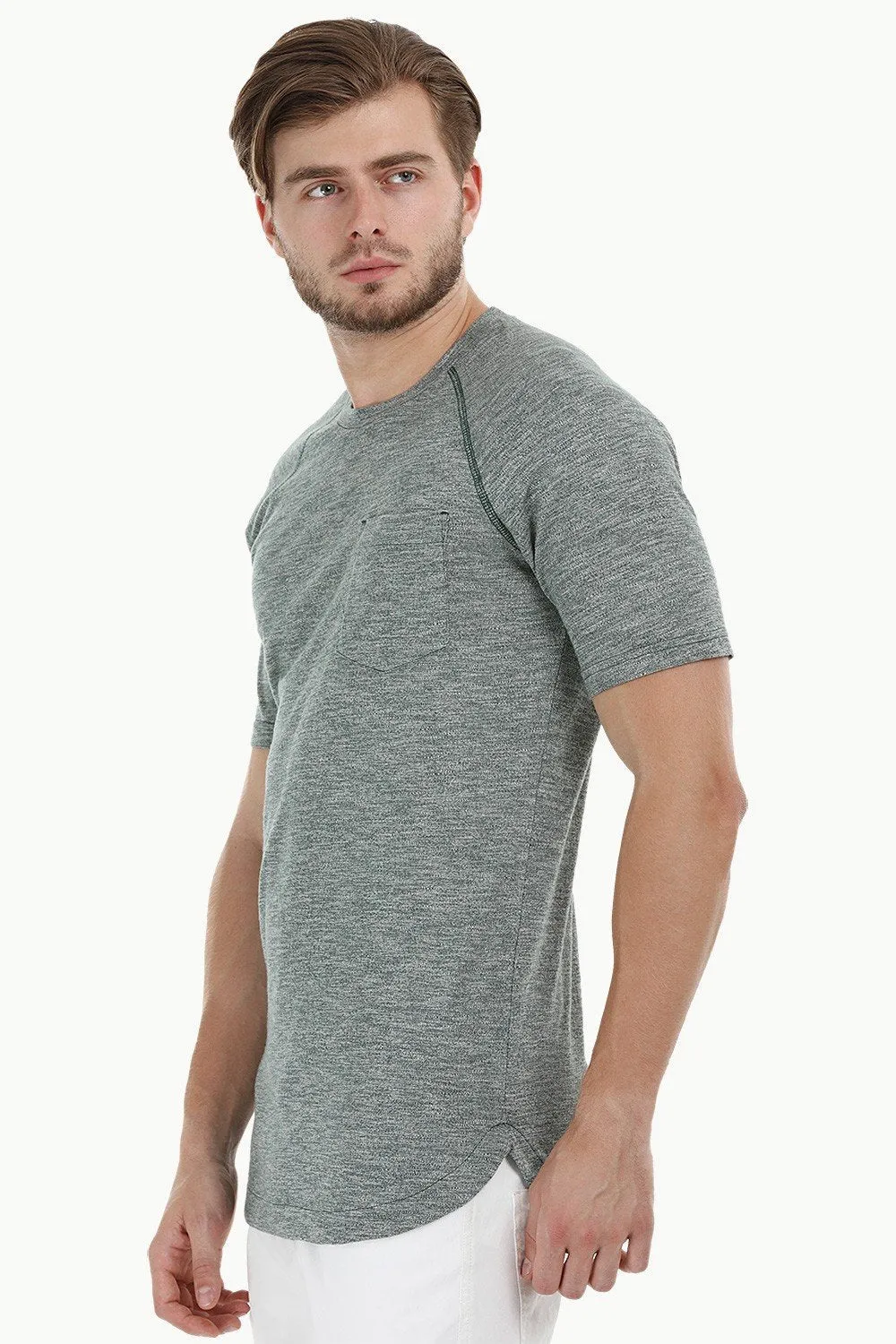 Long Heather Green T-Shirt