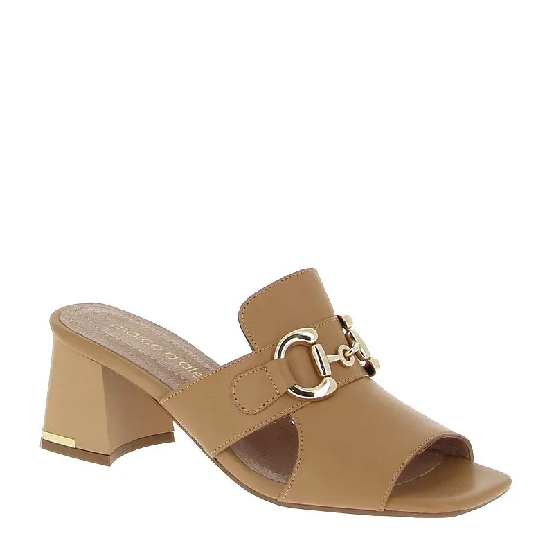 Marco Dalessi 7327 Tan Heeled Mule