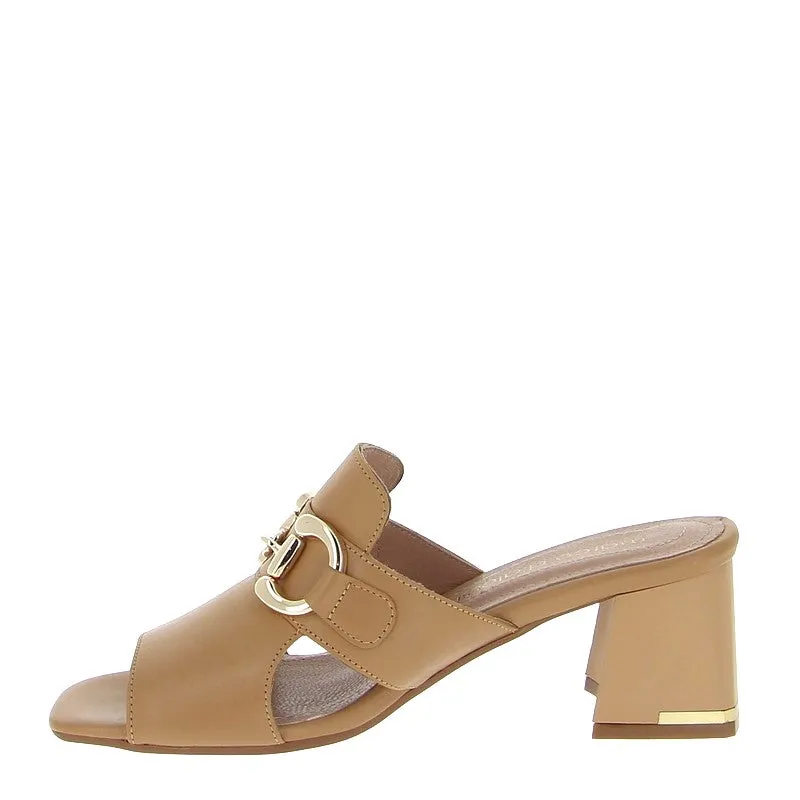 Marco Dalessi 7327 Tan Heeled Mule