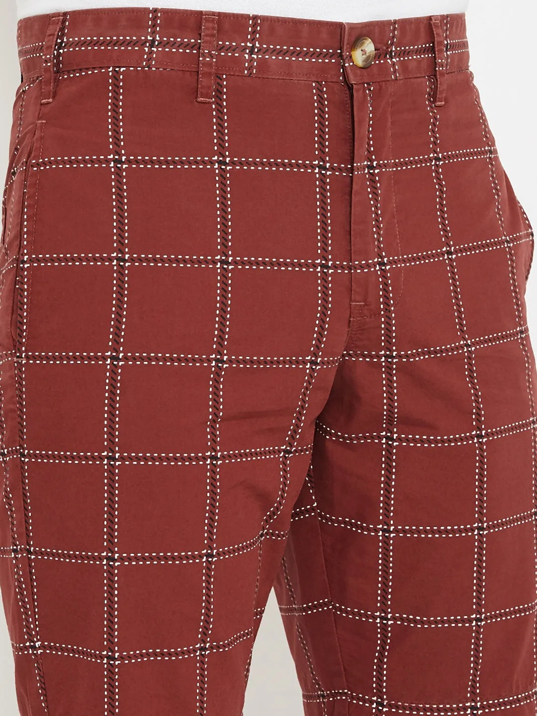 Maroon Checked shorts