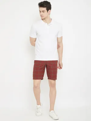 Maroon Checked shorts