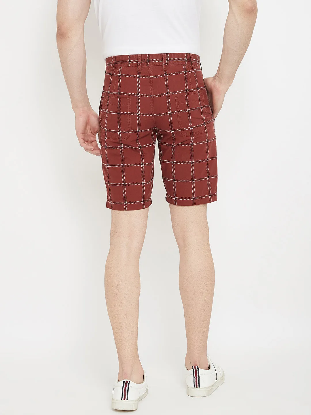 Maroon Checked shorts
