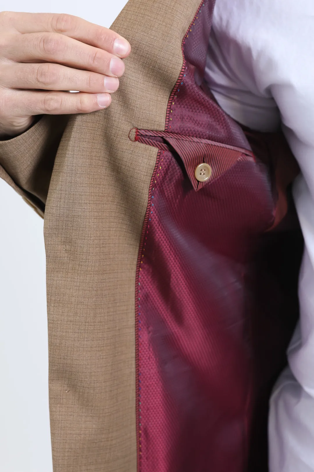 Mens Modern Fit Brown Blazer