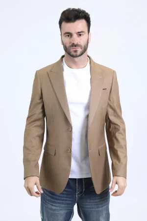 Mens Modern Fit Brown Blazer