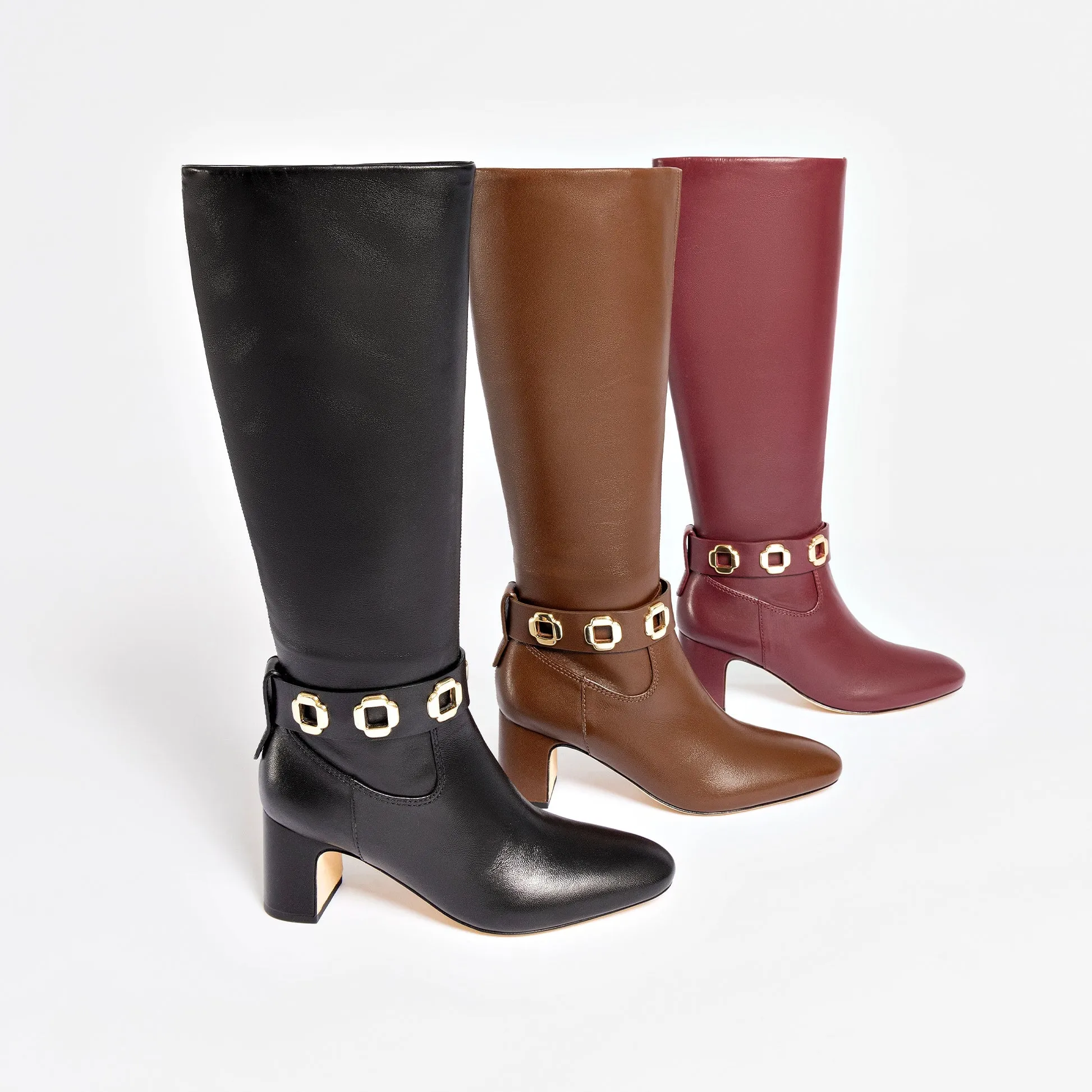 Milan Block Boot In Black Leather by Larroudé